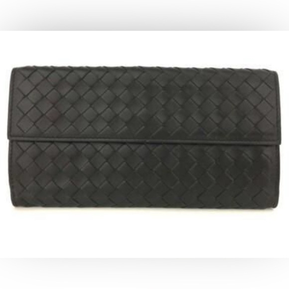 Bottega Veneta Black Intrecciato lambskin long wallet - Picture 7 of 11
